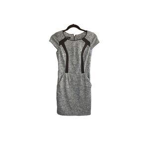 BCX women’s black and gray space styled cap sleeve dress size 1